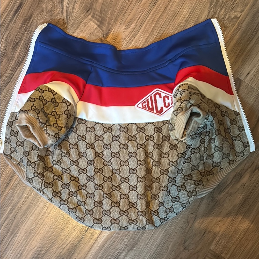 Gucci Tricolor Dog Sweater with Logo